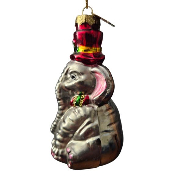 Christopher Radko Elephant Ornament 3.5" Glass Christmas Decoration - Picture 3 of 6